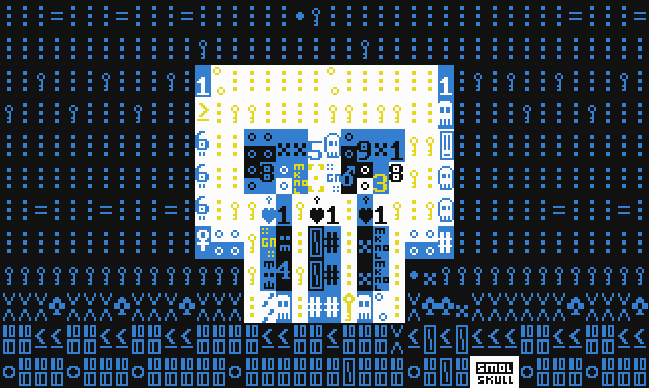 Custom Ascii Character Overview of all ASCII-SMOLSKULLs - By Mark Knol